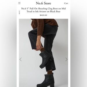 No.6 5" Pull On Shearling Clog Boot. Size 40